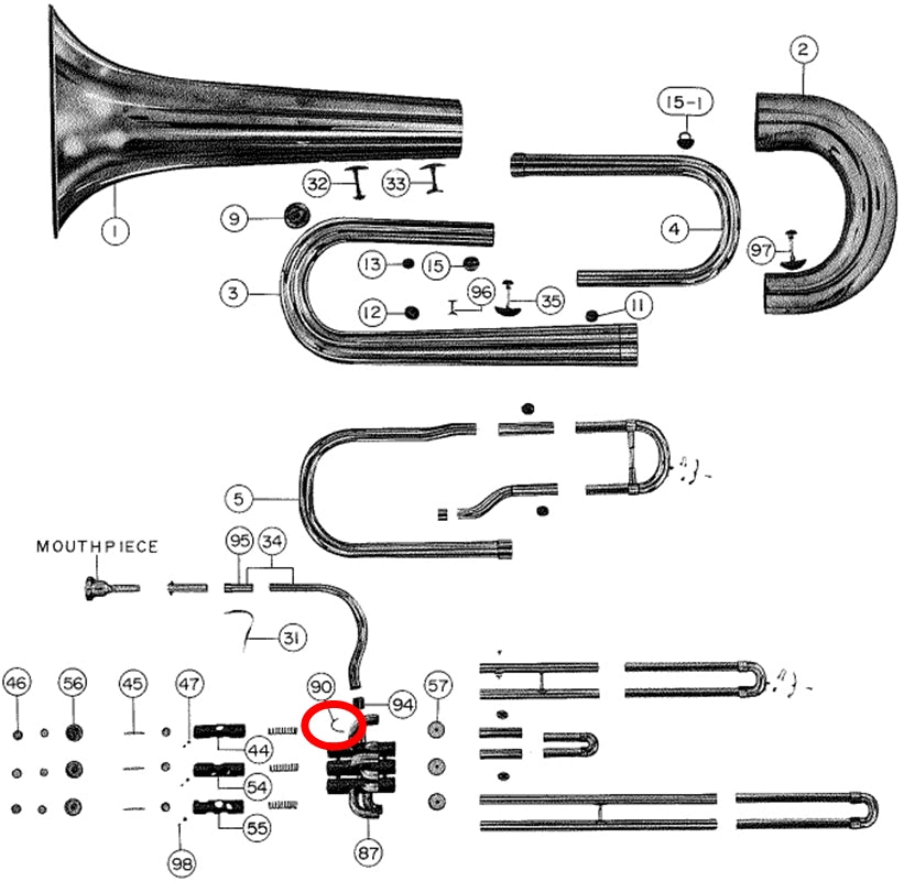 Yamaha Tuba Finger Hook BB201, BB201(2)