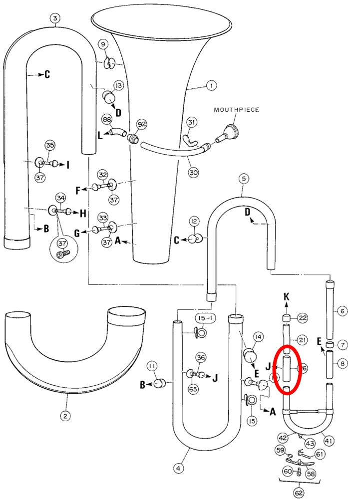 Yamaha Tuba Tuning Outside Slide 2 BB201 W3998900
