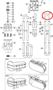 Yamaha Tuba 1st Valve Auxiliary Tube 1 BB201, BB321(2)