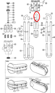 Yamaha Tuba 2nd Valve Auxiliary Tube BB201, BB321 W3987320