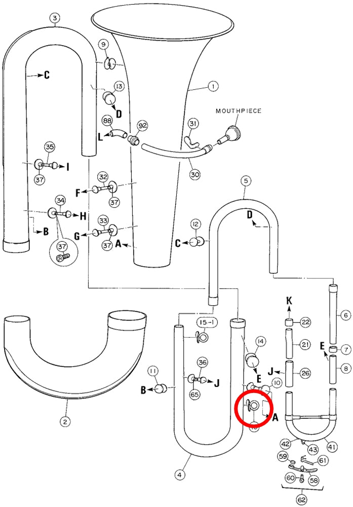 Yamaha Tuba Strap Ring 1 BB631S