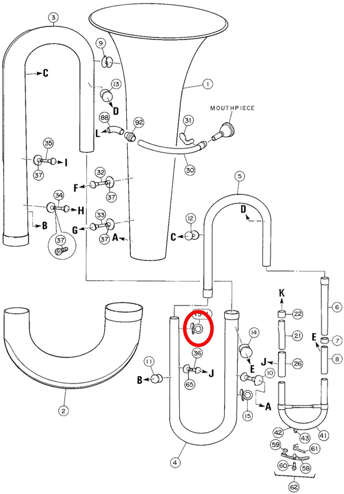 Yamaha Tuba Strap Ring 2 BB631S
