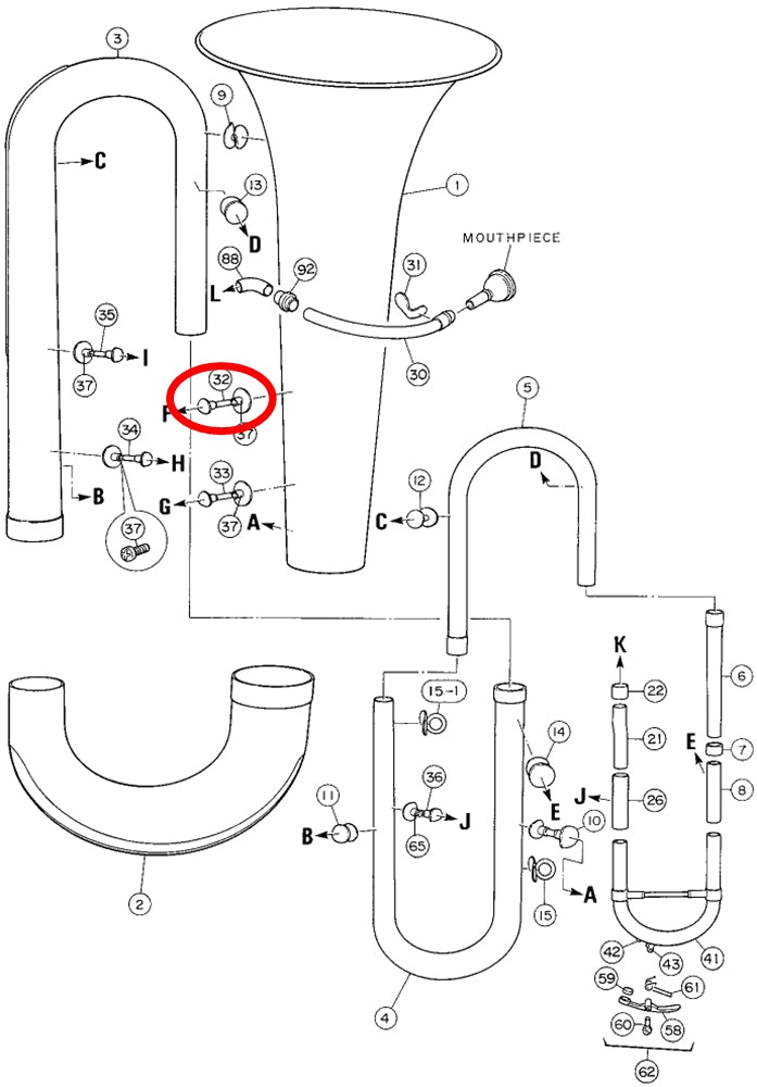 Yamaha Tuba Brace 7 BB201S(2) W3999700