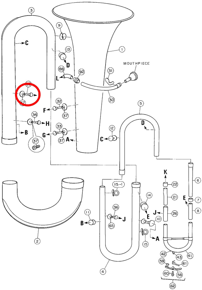 Yamaha Tuba Brace 10 BB201S(2) W3999900