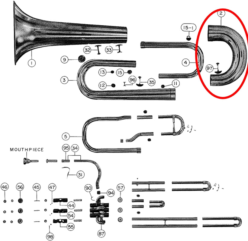 Yamaha Tuba Bow Assembly BB201S(2)