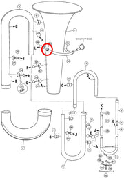 Yamaha Tuba Mouthpipe Connection Ferrule Assembly YBB201S(2)