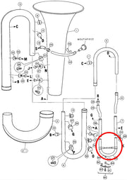 Yamaha Tuba Tuning Slide Assembly YBB321(2)