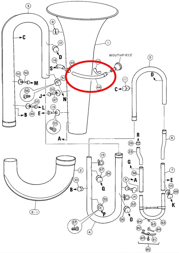 Yamaha Tuba Mouthpipe Assembly BB321(2)