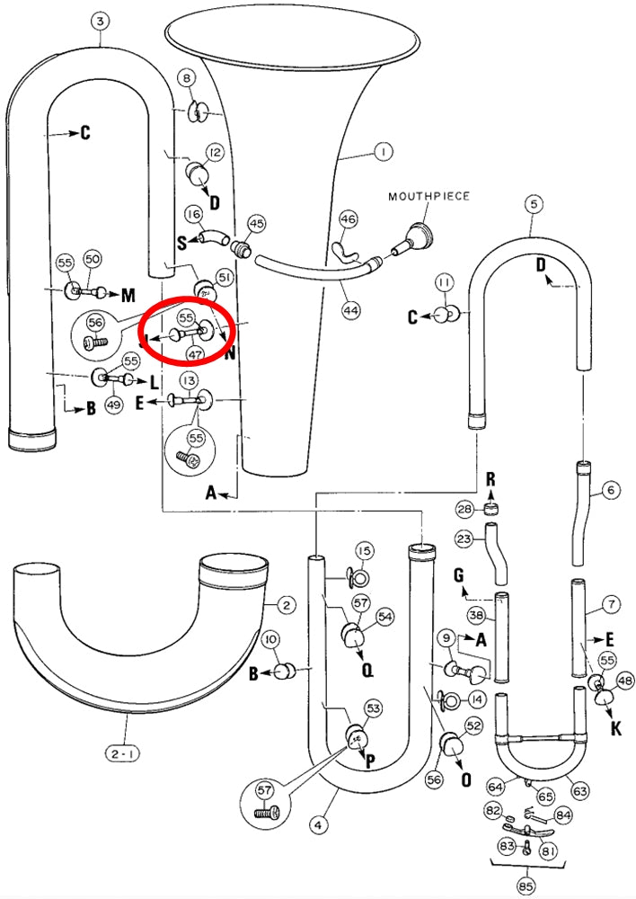 Yamaha Tuba Brace 7 BB321(2)