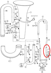 Yamaha Tuba Outside Tuning Slide Assembly 1 BB321(2) W4038300