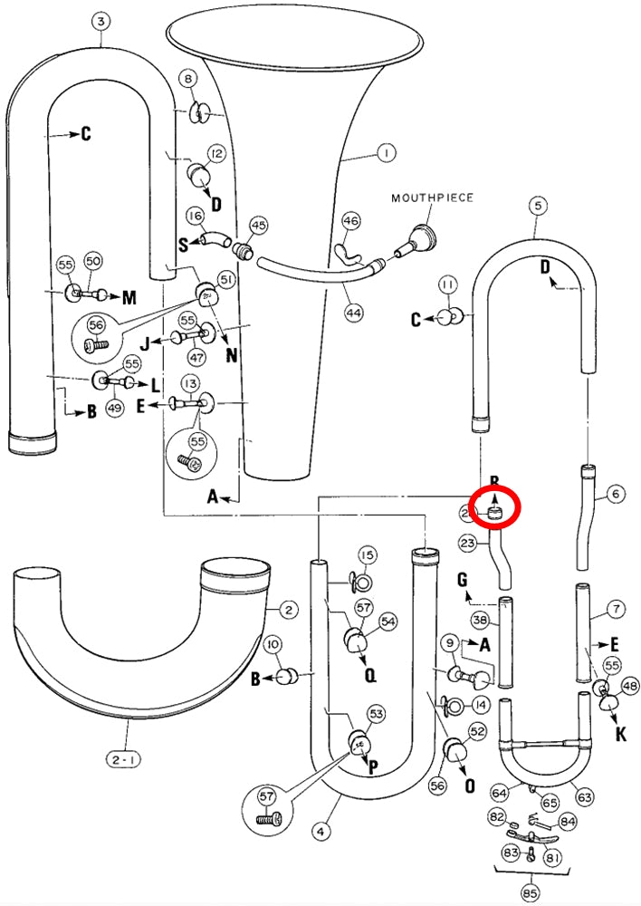Yamaha Tuba S Tube Ferrule BB321(2)