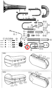 Yamaha Tuba 4th Valve Outside Auxiliary Tube BB321(2) W4030541