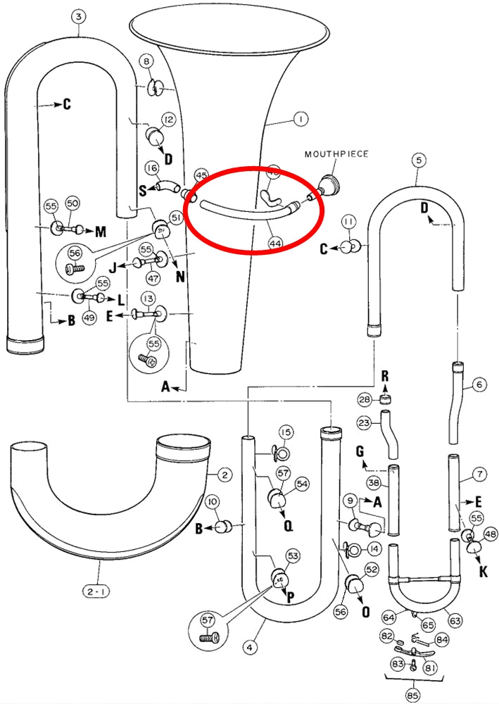 Yamaha Tuba Mouthpipe Assembly BB321S(2)