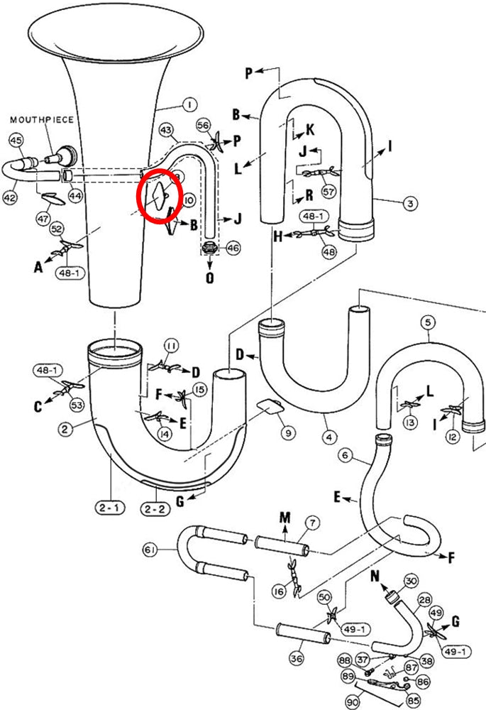 Yamaha Tuba Strap Ring 1 BB641(2)