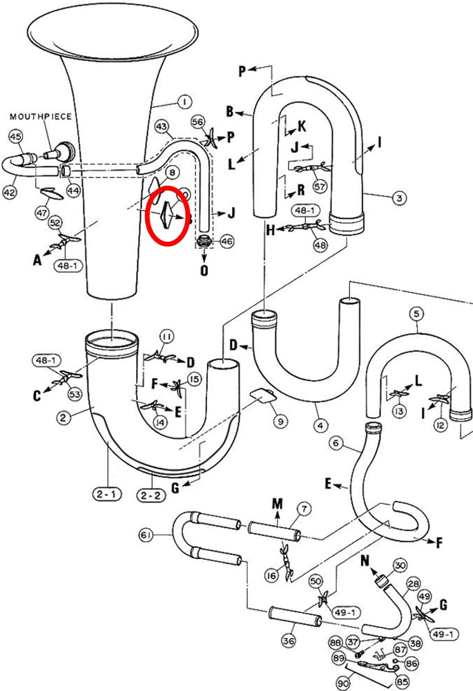 Yamaha Tuba Brace 1 BB641(2)