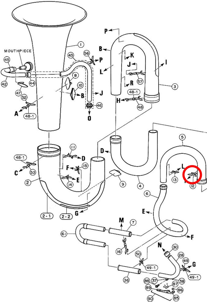 Yamaha Tuba Brace 3 BB641(2)