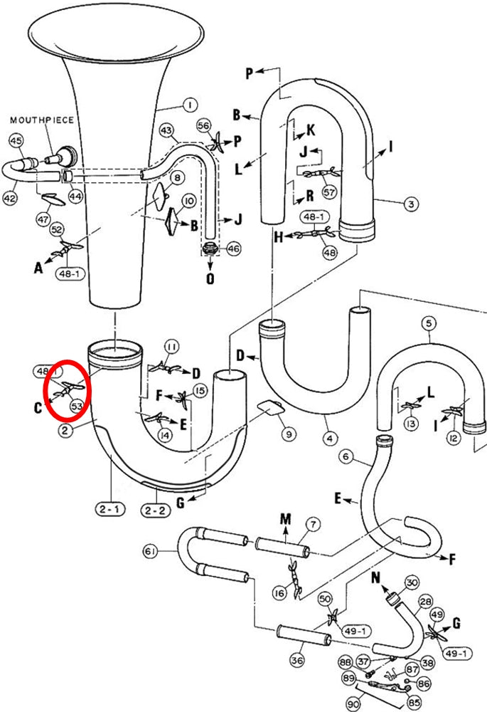 Yamaha Tuba Brace 18 BB641(2)