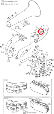 Yamaha Tuba 1st Branch to 3rd Valve Outside Slide Brace BB641(2)