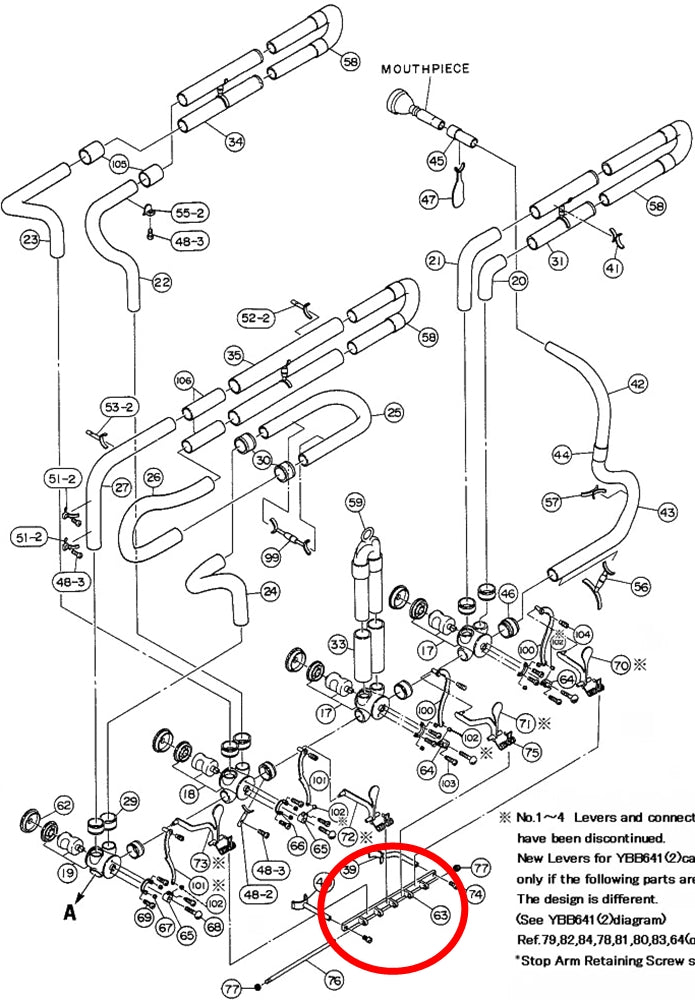 Yamaha Tuba Lever Holder BB641 W4117600