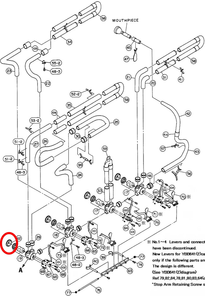 Yamaha Tuba Rotary Valve Cap (1) BB641(2)