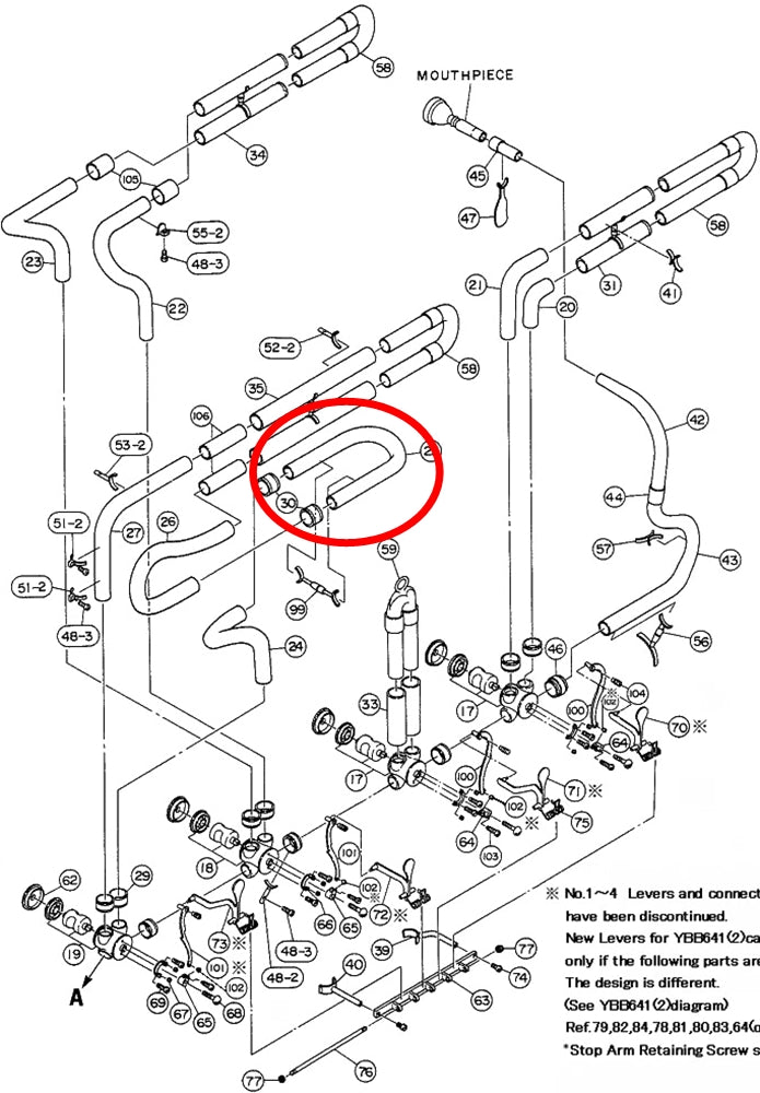 Yamaha Tuba 4th Valve Auxiliary Slide No. 2 BB641