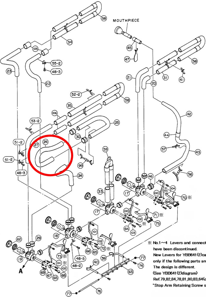 Yamaha Tuba 4th Valve Auxiliary Slide No. 3 BB641(2)