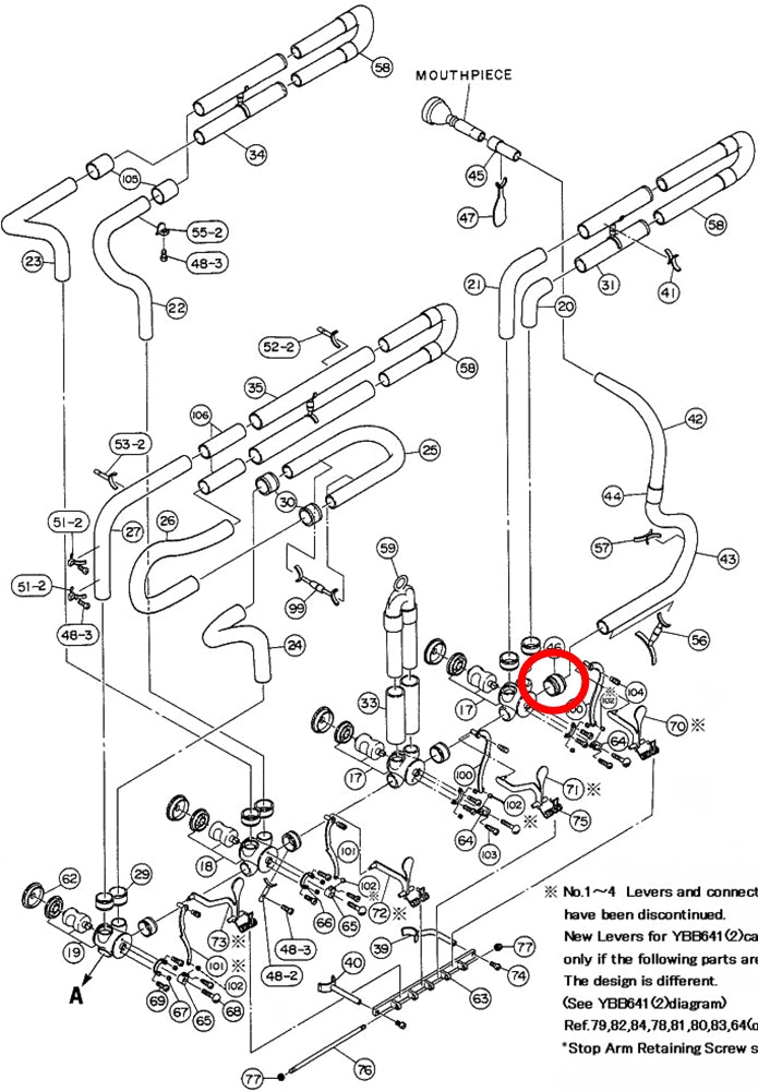 Yamaha Tuba Mouthpipe Connecting Ring Set BB641 H2144210