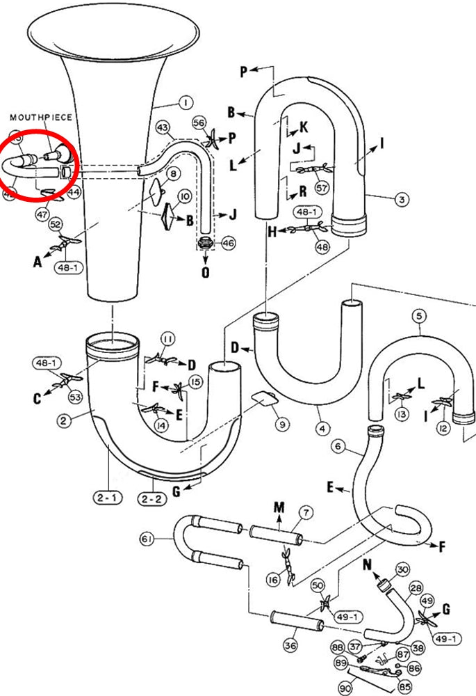Yamaha Tuba Mouthpipe 1 BB641(2)