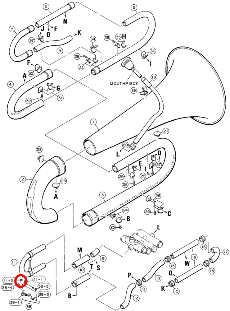 Yamaha Tuba Tuning Slide Water Key Nipple EB321S(2)