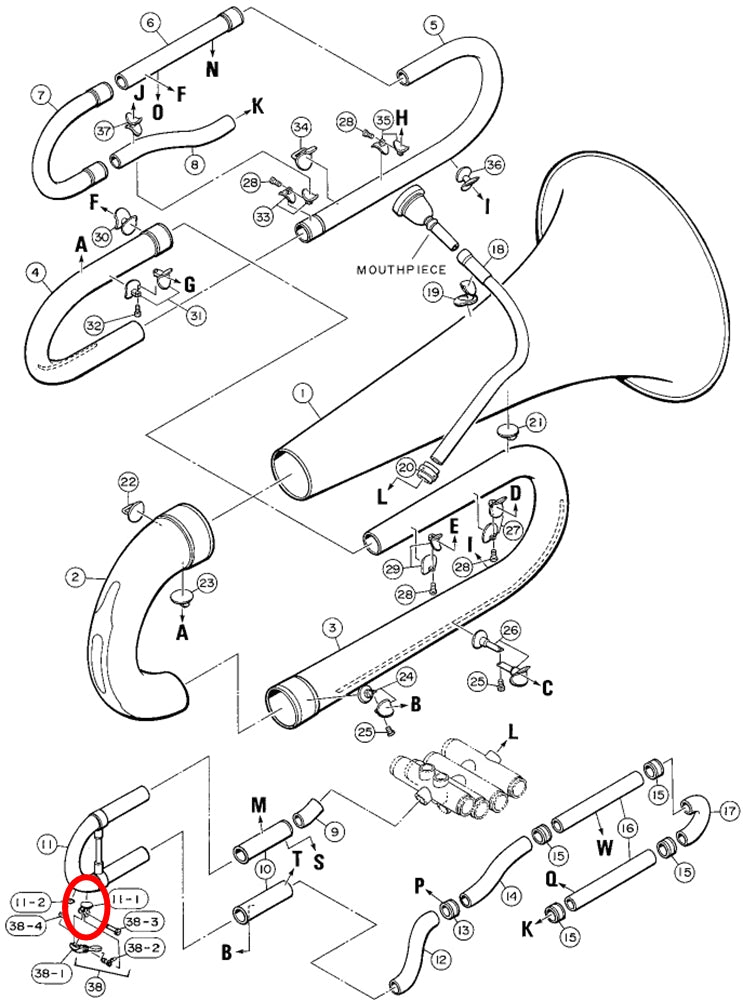 Yamaha Tuba Tuning Slide Water Key Holder EB321 G1143381