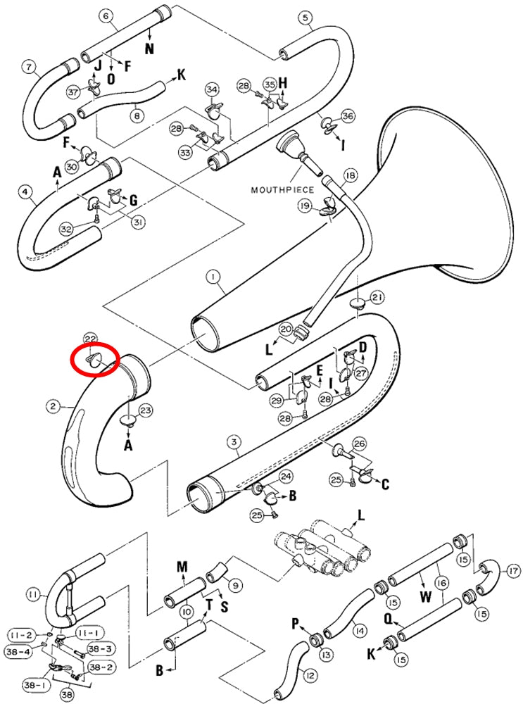 Yamaha Tuba Strap Ring 1 CB621