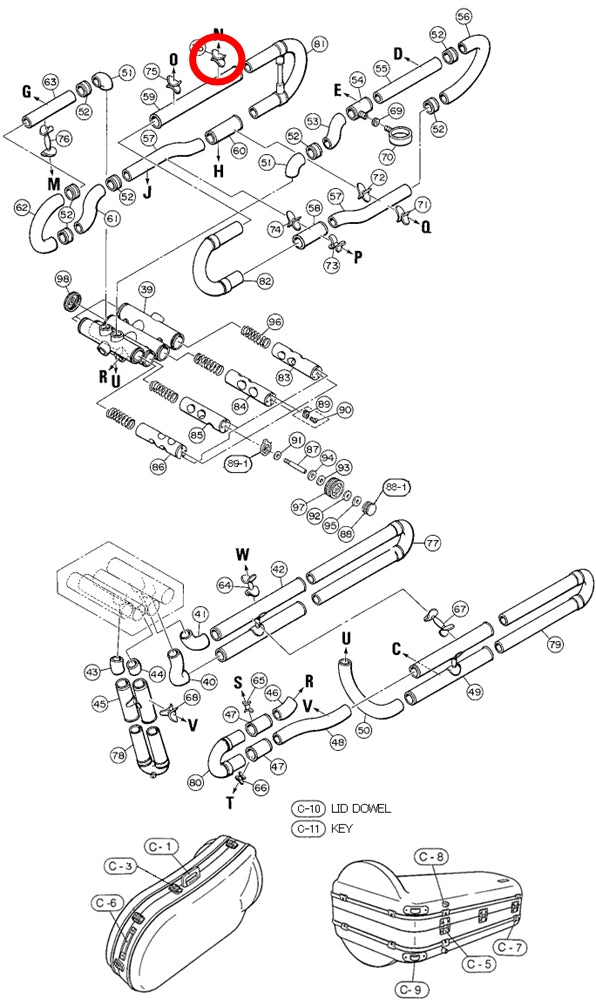 Yamaha Tuba 4th Valve Outside Slide to Connect Tube Brace 5