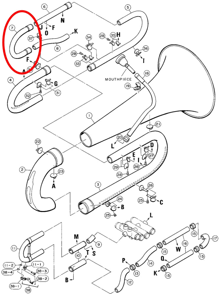 Yamaha Tuba 4th Branch Assembly CB621