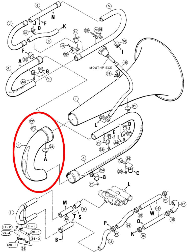 Yamaha Tuba Bow Assembly CB621S