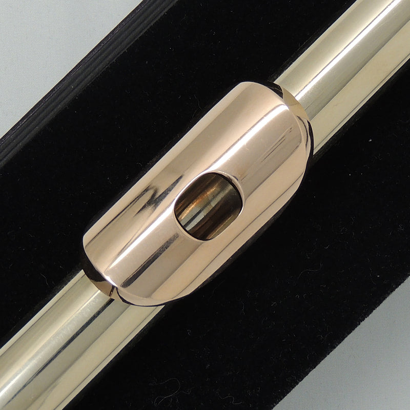 Haynes Custom Q Fusion Cut 9K Solid Rose Gold Lip Plate Solid Sterling Silver Headjoint