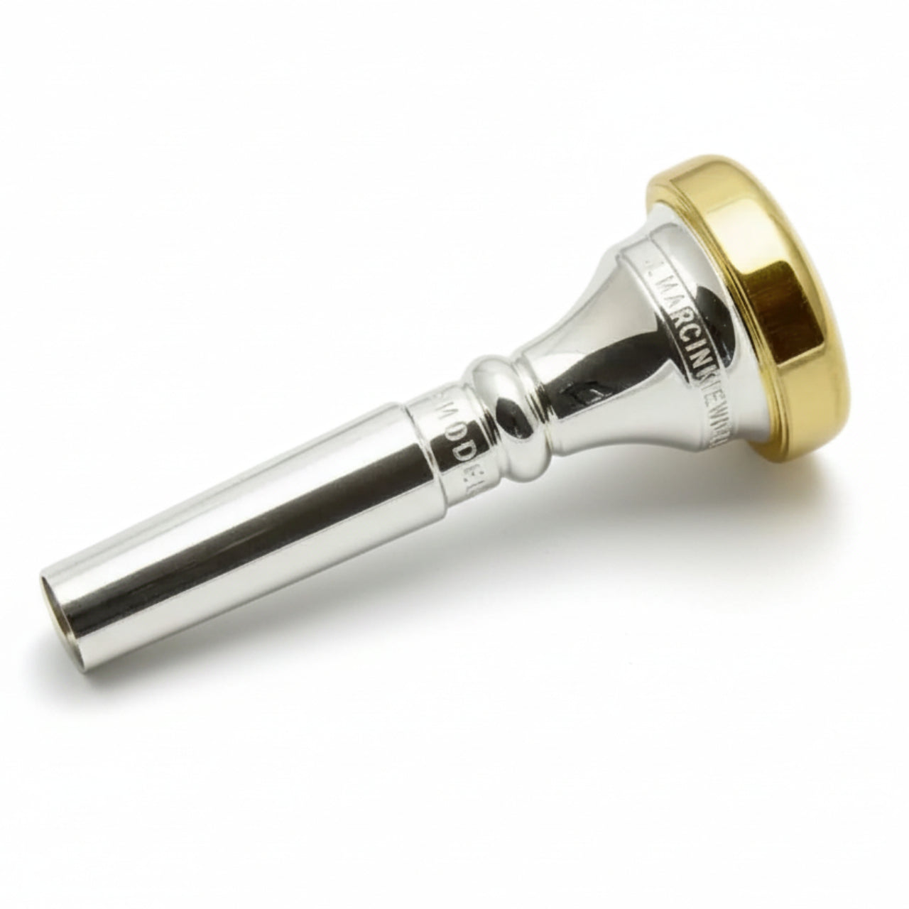Marcinkiewicz flugelhorn mouthpiece with couesnon taper, gold plated rim