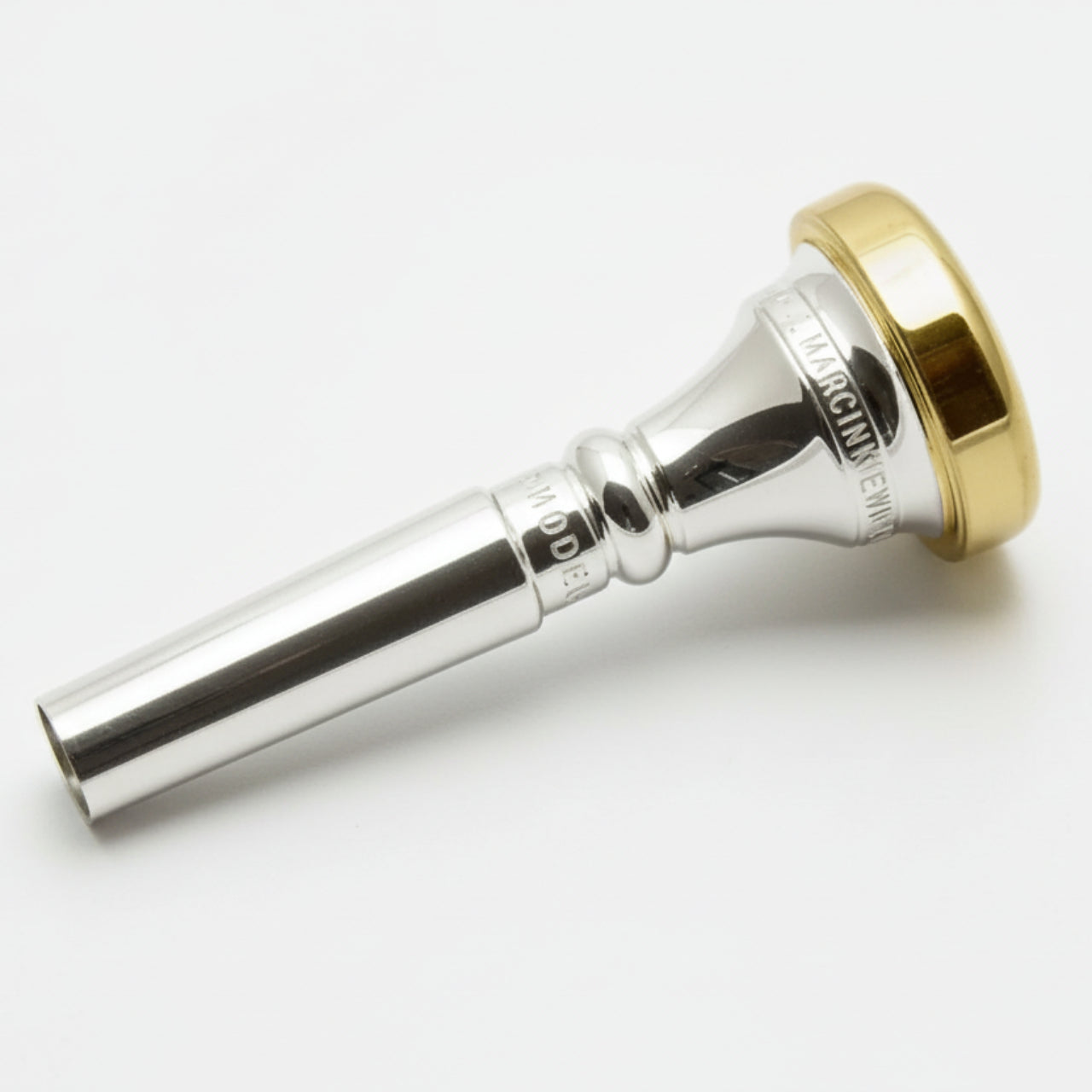 Mrcinkiewicz flugelhorn mouthpiece with a small morse/bach taper, gold plated rim