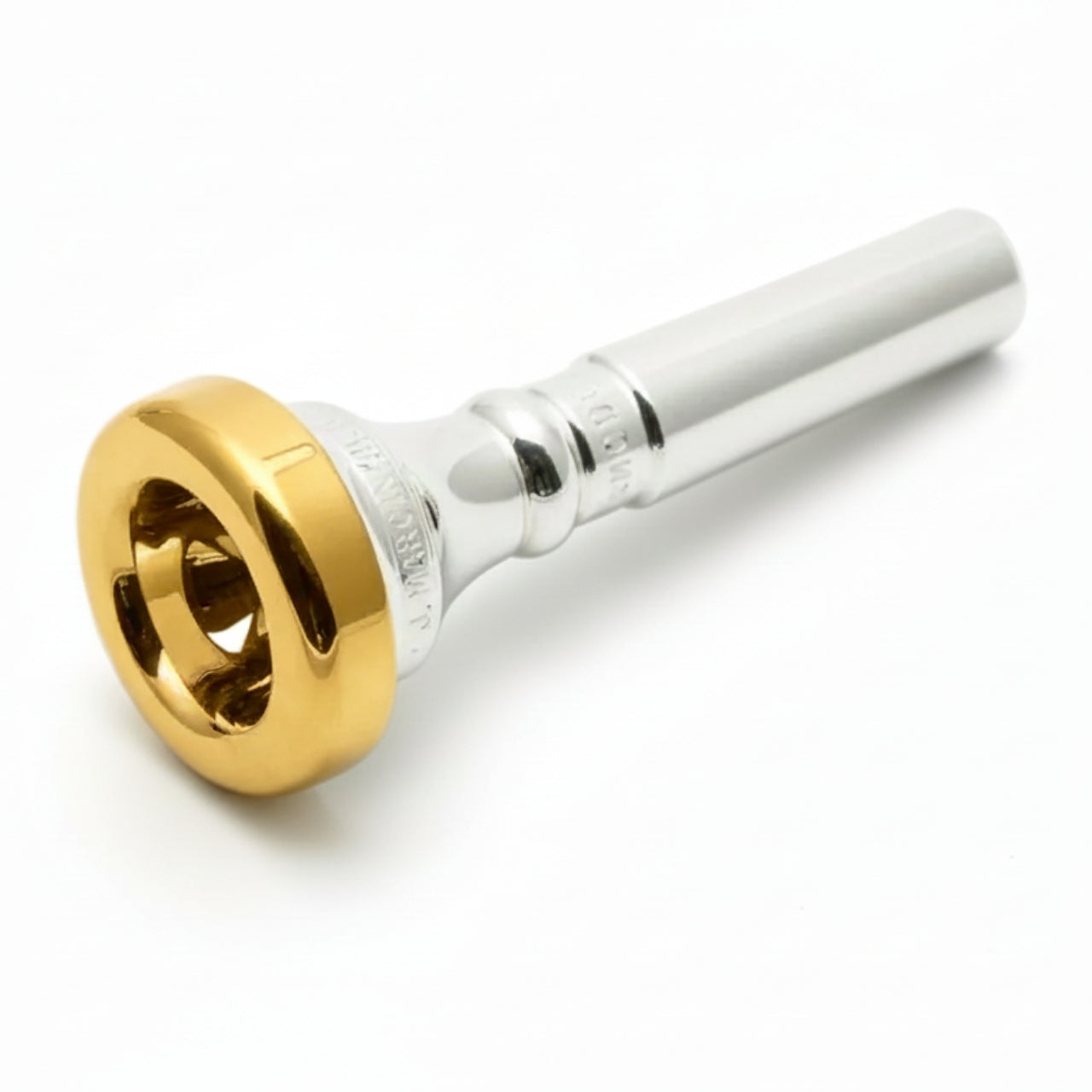 Mrcinkiewicz flugelhorn mouthpiece with a small morse/bach taper, gold plated rim