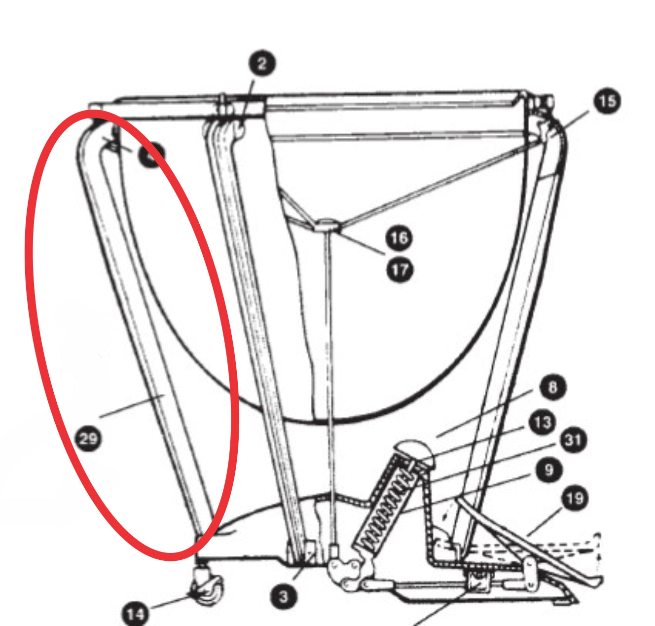 Ludwig Timpani | Standard Symphony | Strut Assembly for 20” Drum P3301A