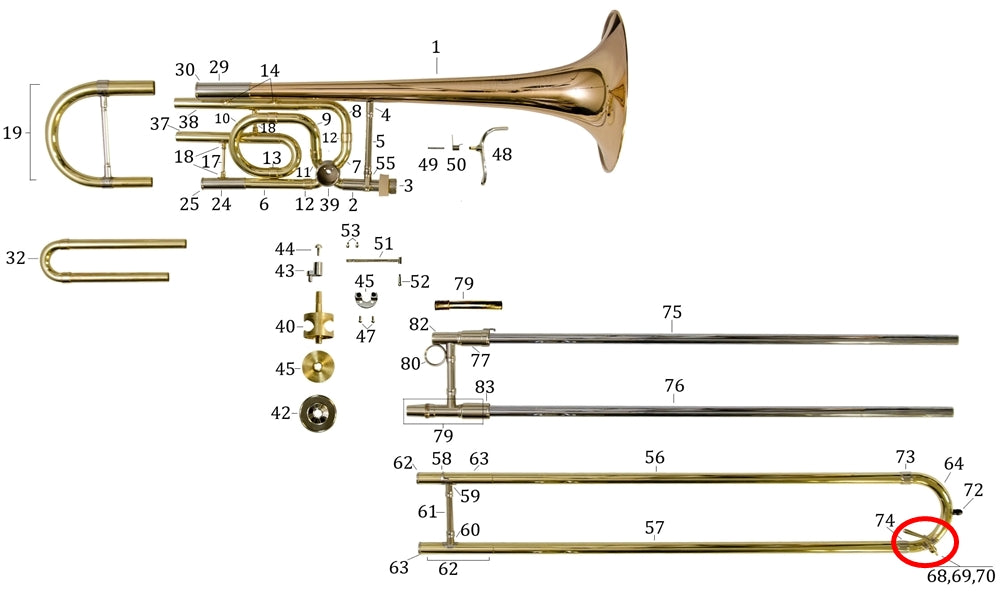 King Tenor Trombone Water Key Lacquer