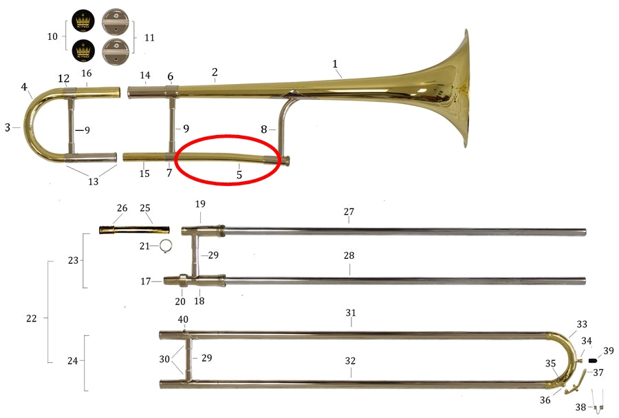 King Tenor Trombone Gooseneck 3B