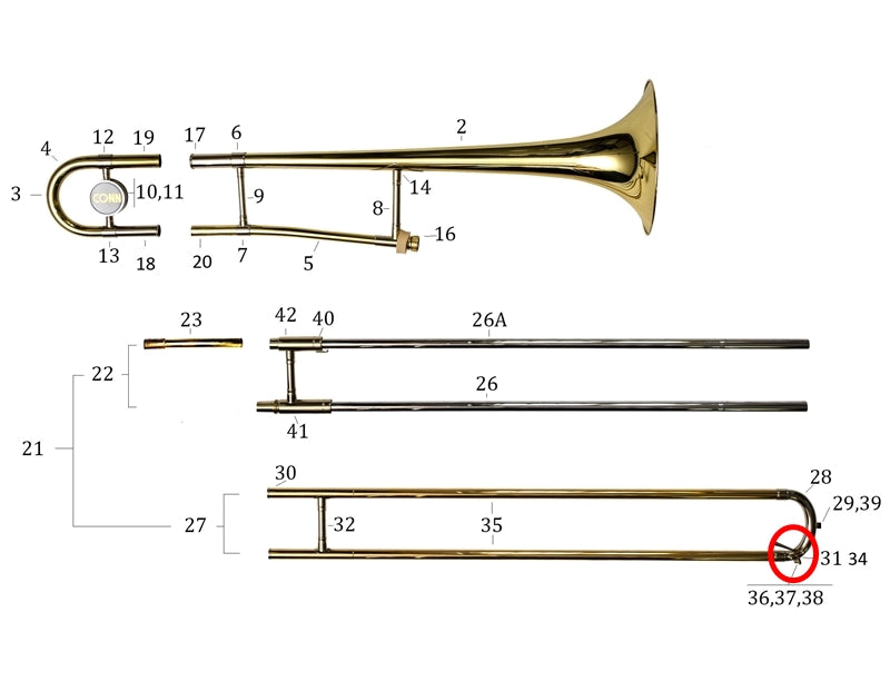 Conn Tenor Trombone Water Key Spring