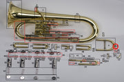 Bach/Conn/King Euphonium Tuning Slide Water Key Bridge