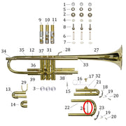 Bach Trumpet TR300H2S Brace Socket Assembly, Silver Plated