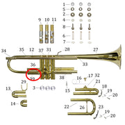 Bach Trumpet TR300 Outside 1st Tuning Slide Lower
