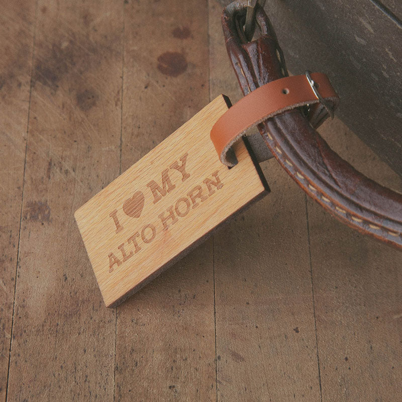 I Love My Alto Horn, Wooden Rectangle Tag