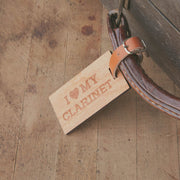 I Love My Clarinet, Wooden Rectangle Tag