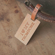 I Love My Trombone, Wooden Rectangle Tag