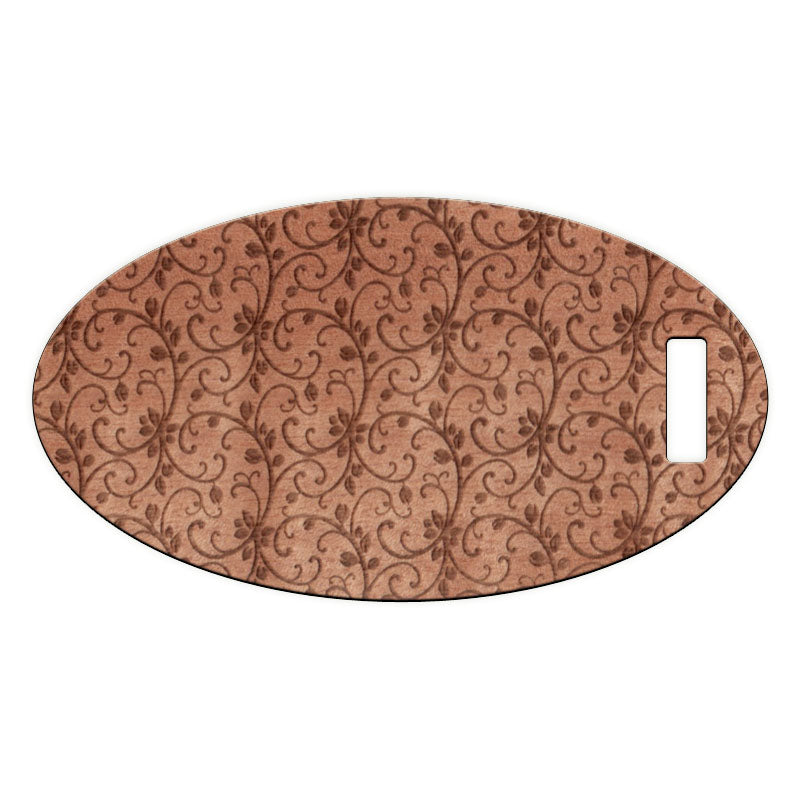 Frilly Pattern Wooden Oval Tag