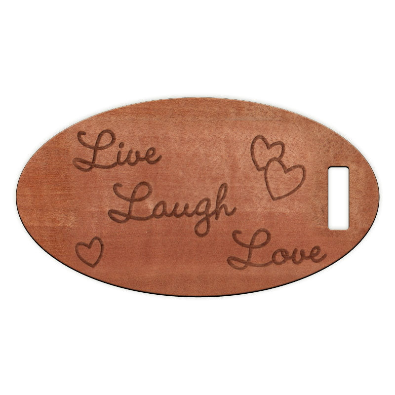 Live Laugh Love Wooden Oval Tag